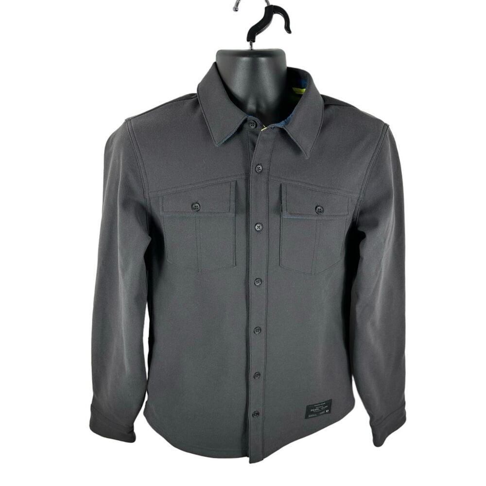 Pearl Izumi Rove Thermal Shirt Grey Button Front Fleece Shirt Jac Size Small
